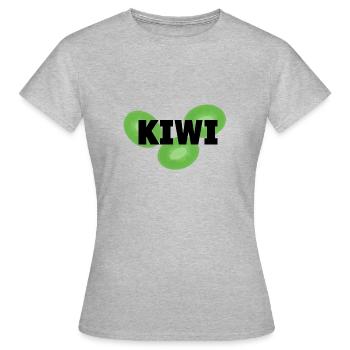 KIWI avec des couleurs - T-shirt Femme - gris chiné - Devant - AI Model Female 172 dark (172cm)