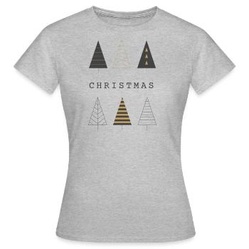 Arbres de noel - T-shirt Femme - gris chiné - Devant - AI Model Female 172 dark (172cm)