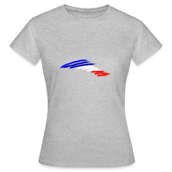 Frankreich Nationalflaggen Fahne Farben Kreativ - Frauen T-Shirt - Grau meliert - Vorne - AI Model Female 172 dark (172cm)