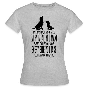 Chien chiens drôles dictons drôles - T-shirt Femme - gris chiné - Devant - AI Model Female 172 dark (172cm)