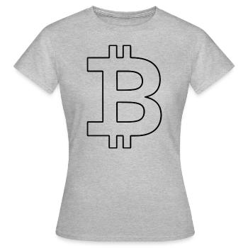 Bitcoin Logo Silhouette Digital Currency - Women's T-Shirt - heather grey - Front - AI Model Female 172 dark (172cm)