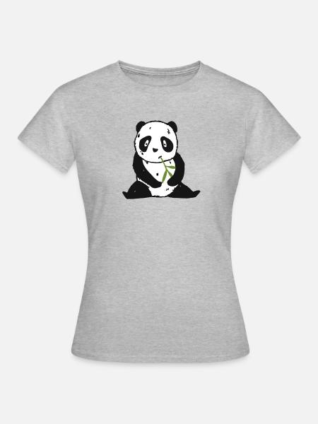 Panda - Frauen T-Shirt - Grau meliert