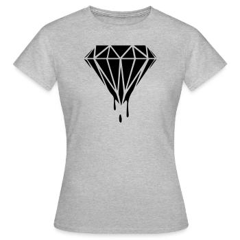Diamand Schwarz - Frauen T-Shirt - Grau meliert - Vorne - AI Model Female 172 dark (172cm)
