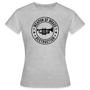 Trompettiste Arme de destruction d’airain - T-shirt Femme - gris chiné - Devant - AI Model Female 172 dark (172cm)