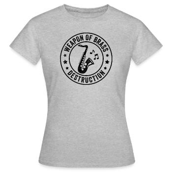 Saxophone ténor Arme de destruction en laiton - T-shirt Femme - gris chiné - Devant - AI Model Female 172 dark (172cm)