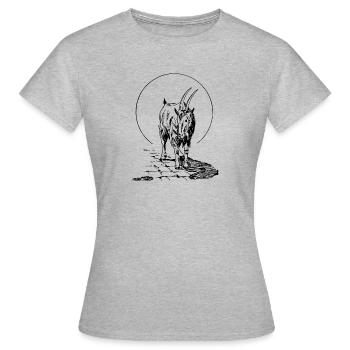 Ziege Ziegenbock - Frauen T-Shirt - Grau meliert - Vorne - AI Model Female 172 dark (172cm)