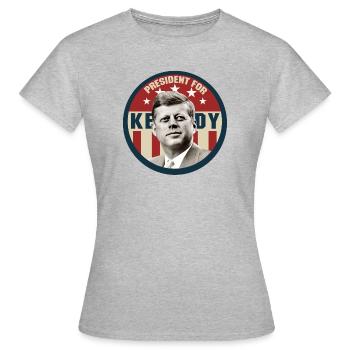 President For Kennedy - Women's T-Shirt - heather grey - Front - AI Model Female 172 dark (172cm)