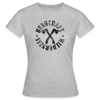 Bushcraft Wilderness - Women's T-Shirt - heather grey - Front - AI Model Female 172 dark (172cm)