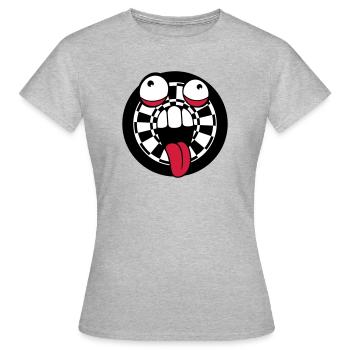 darts spielen verein pfeil zielscheibe verrueckt g - Frauen T-Shirt - Grau meliert - Vorne - AI Model Female 172 dark (172cm)