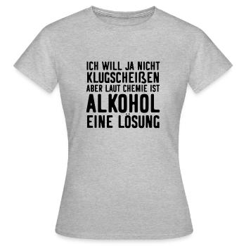 Alkohol Party Lustiger Spruch - Frauen T-Shirt - Grau meliert - Vorne - AI Model Female 172 dark (172cm)