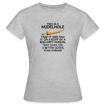 rouleau à pâtisserie - T-shirt Femme - gris chiné - Devant - AI Model Female 172 dark (172cm)