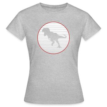 T-Rex - Frauen T-Shirt - Grau meliert - Vorne - AI Model Female 172 dark (172cm)