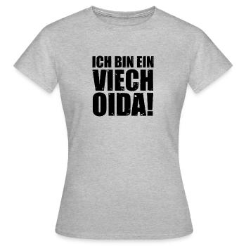 Je suis une bestiole Oida! Idée cadeau Viech Oida - T-shirt Femme - gris chiné - Devant - AI Model Female 172 dark (172cm)