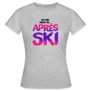 Apres ski - Frauen T-Shirt - Grau meliert - Vorne - AI Model Female 172 dark (172cm)