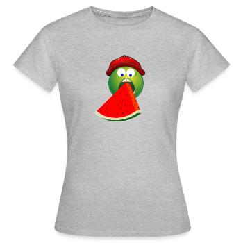 melon - T-shirt Femme - gris chiné - Devant - AI Model Female 172 dark (172cm)