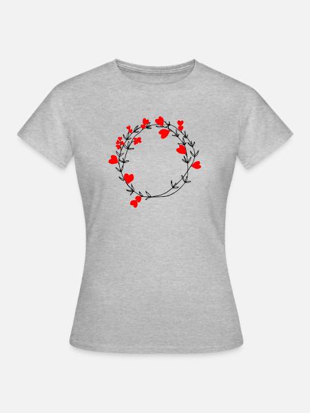 herzlich - Frauen T-Shirt - Grau meliert