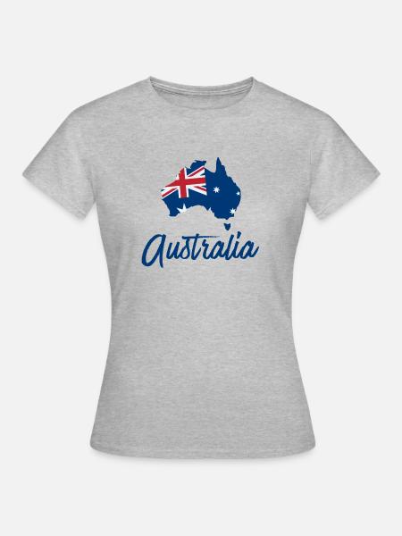 Australien mit Flagge - Frauen T-Shirt - Grau meliert