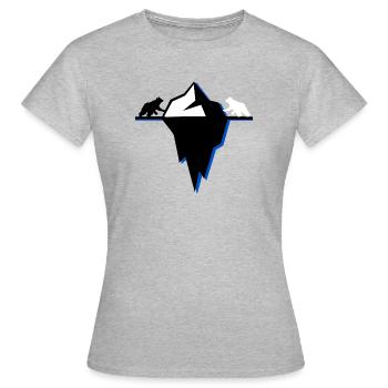 polaire avec ours polaire en hiver - T-shirt Femme - gris chiné - Devant - AI Model Female 172 dark (172cm)