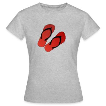 Flip Flop Sommer Urlaub Strand Geschenk - Frauen T-Shirt - Grau meliert - Vorne - AI Model Female 172 dark (172cm)