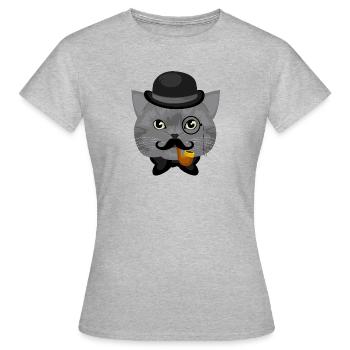 Sir Cat - Women's T-Shirt - heather grey - Front - AI Model Female 172 dark (172cm)