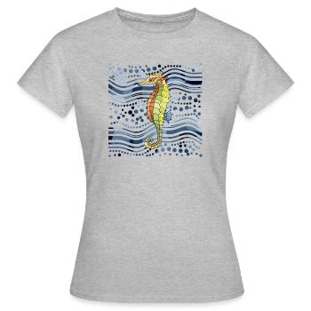 Hippocampe - T-shirt Femme - gris chiné - Devant - AI Model Female 172 dark (172cm)