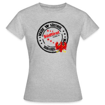 Fabriqué dans le Tyrol du Sud - T-shirt Femme - gris chiné - Devant - AI Model Female 172 dark (172cm)