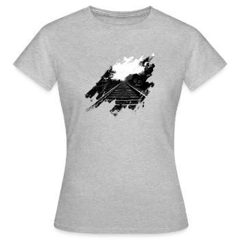 Voie ferrée noir blanc vintage - T-shirt Femme - gris chiné - Devant - AI Model Female 172 dark (172cm)