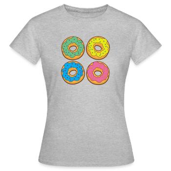 Vier Donuts Donuts - Frauen T-Shirt - Grau meliert - Vorne - AI Model Female 172 dark (172cm)