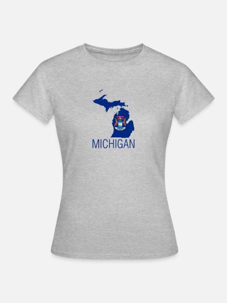 michigan - Frauen T-Shirt - Grau meliert