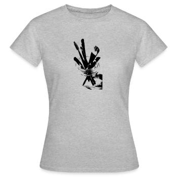 pinceau de maquillage - T-shirt Femme - gris chiné - Devant - AI Model Female 172 dark (172cm)