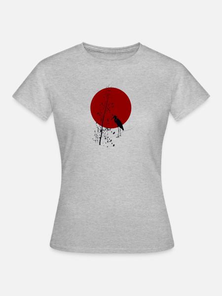 Rote Sonne - Frauen T-Shirt - Grau meliert
