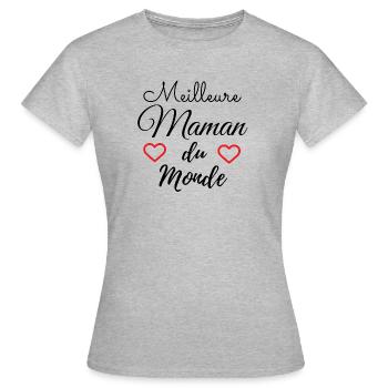 Meilleure maman du monde - T-shirt Femme - gris chiné - Devant - AI Model Female 172 dark (172cm)