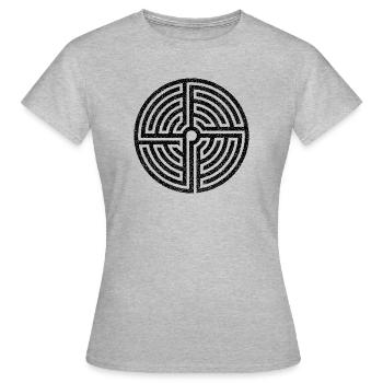 Labyrinth - Frauen T-Shirt - Grau meliert - Vorne - AI Model Female 172 dark (172cm)