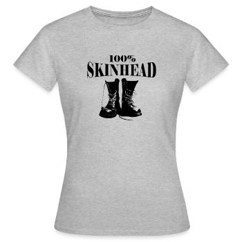 100% SKINHEAD - Frauen T-Shirt - Grau meliert - Vorne - AI Model Female 172 dark (172cm)