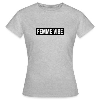 Femme Vibe - Frauen T-Shirt - Grau meliert - Vorne - AI Model Female 172 dark (172cm)