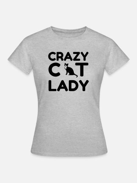 CRAZY CAT LADY - Frauen T-Shirt - Grau meliert