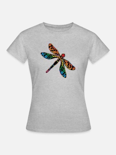 Libelle - Frauen T-Shirt - Grau meliert