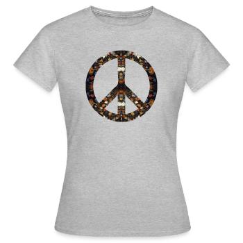Peacezeichen Friedensbewegung Friedenssymbol icon - Frauen T-Shirt - Grau meliert - Vorne - AI Model Female 172 dark (172cm)