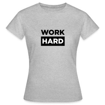 WORK HARD ! - T-shirt Femme - gris chiné - Devant - AI Model Female 172 dark (172cm)