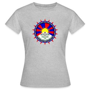 free tibet logo - Women's T-Shirt - heather grey - Front - AI Model Female 172 dark (172cm)