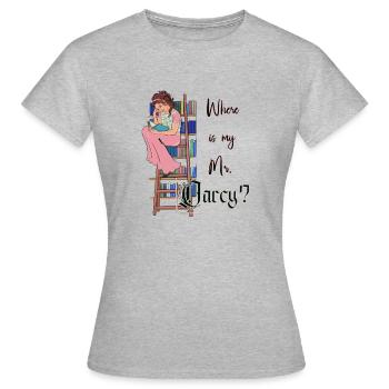 Mr Darcy - Jane Austen - Booklover - Vintage - Women's T-Shirt - heather grey - Front - AI Model Female 172 dark (172cm)