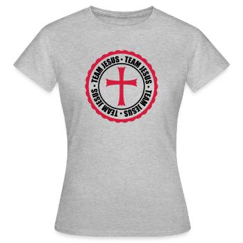 circulaire temple rond équipe église symbole croix jésus - T-shirt Femme - gris chiné - Devant - AI Model Female 172 dark (172cm)