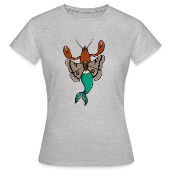 Hummer Motte-Meerjungfrau - Frauen T-Shirt - Grau meliert - Vorne - AI Model Female 172 dark (172cm)