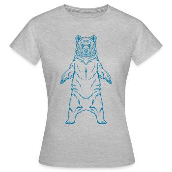 ours brun - T-shirt Femme - gris chiné - Devant - AI Model Female 172 dark (172cm)