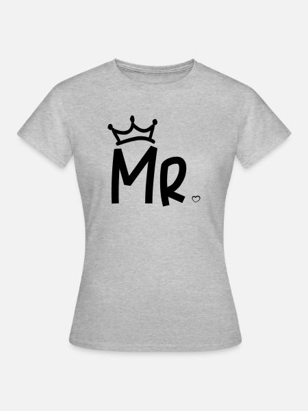 mr_heart_crown - Vrouwen T-shirt - grijs gemêleerd