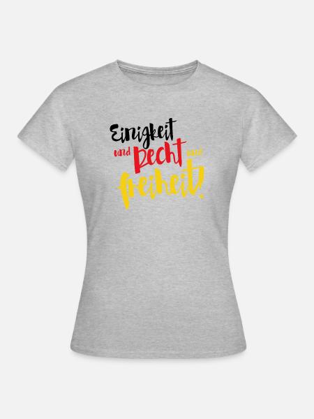 Einigkeit Recht Freiheit flag - Frauen T-Shirt - Grau meliert