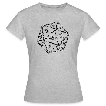 D20 dice - Women's T-Shirt - heather grey - Front - AI Model Female 172 dark (172cm)