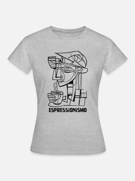 Espressionismus - Espresso - Kaffee trinken - Frauen T-Shirt - Grau meliert