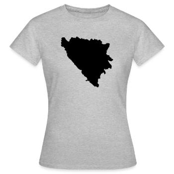 Bosnia and Herzegovina map map - Women's T-Shirt - heather grey - Front - AI Model Female 172 dark (172cm)