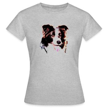 Border Collie - Frauen T-Shirt - Grau meliert - Vorne - AI Model Female 172 dark (172cm)